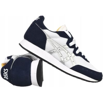 Buty damskie - ASICS - TRATHER OG - 1202A108-100 sneakersy białe granatowe Buty damskie - ASICS - TRATHER OG - 1202A108-100 sneakersy białe granatowe
