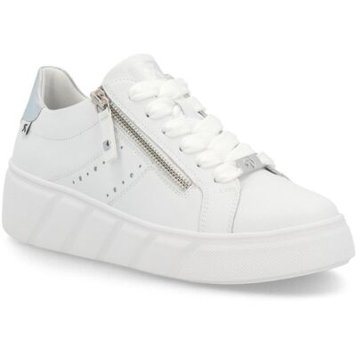 Buty Damskie Białe Rieker W2605 Sneakersy Skórzane Na Grubej Podeszwie-40 Buty Damskie Białe Rieker W2605 Sneakersy Skórzane Na Grubej Podeszwie-40