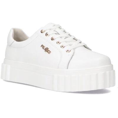 Buty Damskie Sneakersy Na Platformie Skórzane Białe Filippo Dp6110/24-41 Buty Damskie Sneakersy Na Platformie Skórzane Białe Filippo Dp6110/24-41