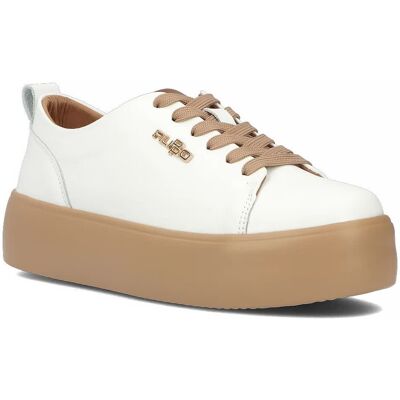 Buty Damskie Sneakersy Na Platformie Skórzane Białe Filippo Dp6117/24-41 Buty Damskie Sneakersy Na Platformie Skórzane Białe Filippo Dp6117/24-41