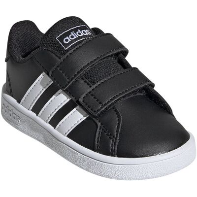 Buty dla dzieci adidas Grand Court I czarno białe EF0117 Buty dla dzieci adidas Grand Court I czarno białe EF0117