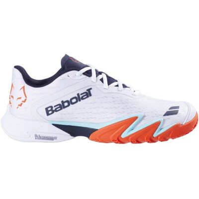 Buty Do Padla Babolat Premura 3 Lebron Biało-Pomarańczowe 44 Buty Do Padla Babolat Premura 3 Lebron Biało-Pomarańczowe 44