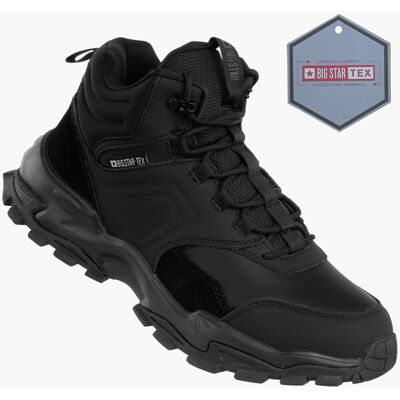 Buty Męskie BIG STAR Skórzane Trekkingowe Trzewiki Czarne SS174096 Czarny 43 Buty Męskie BIG STAR Skórzane Trekkingowe Trzewiki Czarne SS174096 Czarny 43