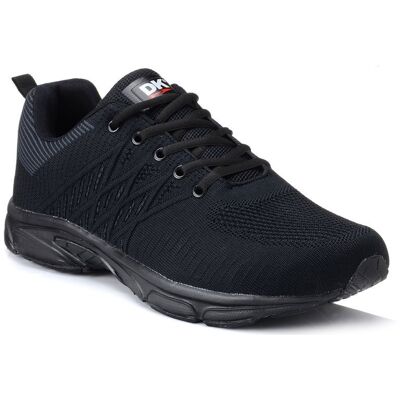 Buty męskie sportowe lekkie przewiewne czarne do biegania DK Castro-42 Buty męskie sportowe lekkie przewiewne czarne do biegania DK Castro-42