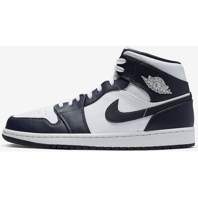 Nike Air Jordan 1 Mid Niebieski Biały - Buty Nike Air Jordan 1 Mid Niebieski Biały - Buty
