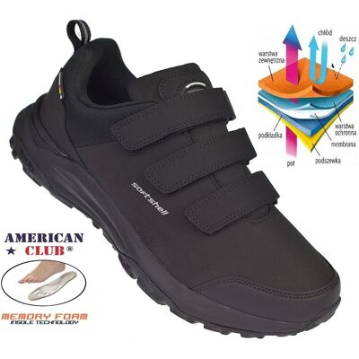 AMERICAN CLUB Buty Sportowe Męskie Trekkingi Na Rzepy Czarne Hl 223 Rozmiar: 43 AMERICAN CLUB Buty Sportowe Męskie Trekkingi Na Rzepy Czarne Hl 223 Rozmiar: 43