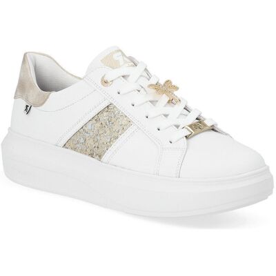 Buty Sportowe Sneakersy Damskie Rieker W1202-82 Skórzane Białe-40 Buty Sportowe Sneakersy Damskie Rieker W1202-82 Skórzane Białe-40