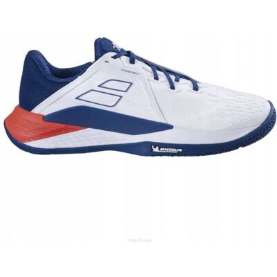 Buty tenisowe Babolat Propulse Fury 3 AC white/estate blue 42 Buty tenisowe Babolat Propulse Fury 3 AC white/estate blue 42