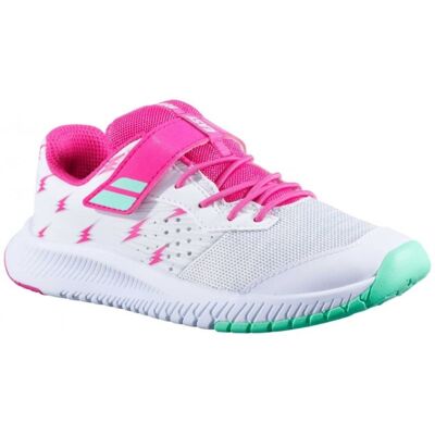 Buty Tenisowe Juniorskie Babolat Pulsion KID AC biały/różowy 27 Buty Tenisowe Juniorskie Babolat Pulsion KID AC biały/różowy 27