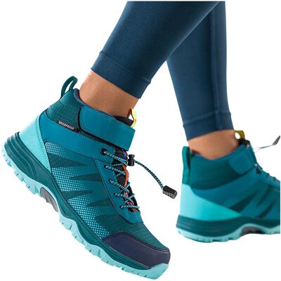Casu Ciemnoniebieskie Buty Trekkingowe Damskie Wodoodporne Na Bieżnikowanej Podeszwie Z Regulowaną Elastyczną Sznurówką Pasek Na Rzep Jasnoniebieskie Wst.. Casu Ciemnoniebieskie Buty Trekkingowe Damskie Wodoodporne Na Bieżnikowanej Podeszwie Z Regulowaną Elastyczną Sznurówką Pasek Na Rzep Jasnoniebieskie Wst..