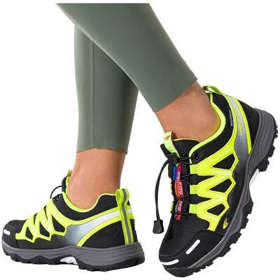 Czarne Buty Sportowe Trekkingowe Damskie Wodoodporne Na Bieżnikowanej Podeszwie Z Regulowaną Elastyczną Sznurówką Żółte Wstawki Casu 7393-5d-40 Czarne Buty Sportowe Trekkingowe Damskie Wodoodporne Na Bieżnikowanej Podeszwie Z Regulowaną Elastyczną Sznurówką Żółte Wstawki Casu 7393-5d-40