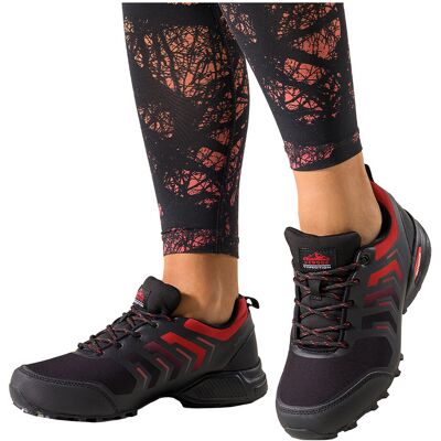 Czarne Buty Trekkingowe Damskie Buty Sportowe Softshell Na Bieżnikowanej Podeszwie Czerwone Wstawki Sznurowane Carla Ey82976-5-37 Czarne Buty Trekkingowe Damskie Buty Sportowe Softshell Na Bieżnikowanej Podeszwie Czerwone Wstawki Sznurowane Carla Ey82976-5-37