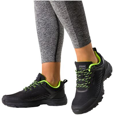 Czarne Buty Trekkingowe Damskie Buty Sportowe Softshell Na Bieżnikowanej Podeszwie Seledynowe Wstawki Sznurowane Carla Ey0976-8-41 Czarne Buty Trekkingowe Damskie Buty Sportowe Softshell Na Bieżnikowanej Podeszwie Seledynowe Wstawki Sznurowane Carla Ey0976-8-41