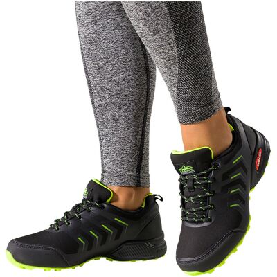 Czarne Buty Trekkingowe Damskie Buty Sportowe Softshell Na Bieżnikowanej Podeszwie Seledynowe Wstawki Sznurowane Carla Ey82976-7-36 Czarne Buty Trekkingowe Damskie Buty Sportowe Softshell Na Bieżnikowanej Podeszwie Seledynowe Wstawki Sznurowane Carla Ey82976-7-36