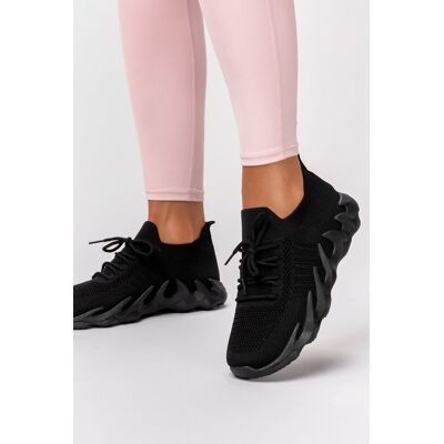 Czarne sneakersy Casu buty sportowe sznurowane 33-3-22-B/8-37 Czarne sneakersy Casu buty sportowe sznurowane 33-3-22-B/8-37