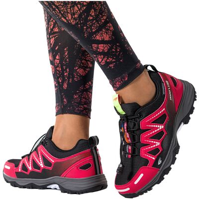 Czerwone Buty Sportowe Trekkingowe Damskie Wodoodporne Na Bieżnikowanej Podeszwie Z Regulowaną Elastyczną Sznurówką Czarne Wstawki Casu 7393-6d-37 Czerwone Buty Sportowe Trekkingowe Damskie Wodoodporne Na Bieżnikowanej Podeszwie Z Regulowaną Elastyczną Sznurówką Czarne Wstawki Casu 7393-6d-37