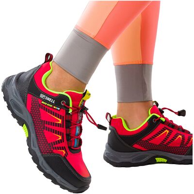 Czerwone Buty Trekkingowe Damskie Buty Sportowe Na Bieżnikowanej Podeszwie Z Regulowaną Elastyczną Sznurówką Czarne Wstawki Softshell Casu 2213-3w-40 Czerwone Buty Trekkingowe Damskie Buty Sportowe Na Bieżnikowanej Podeszwie Z Regulowaną Elastyczną Sznurówką Czarne Wstawki Softshell Casu 2213-3w-40