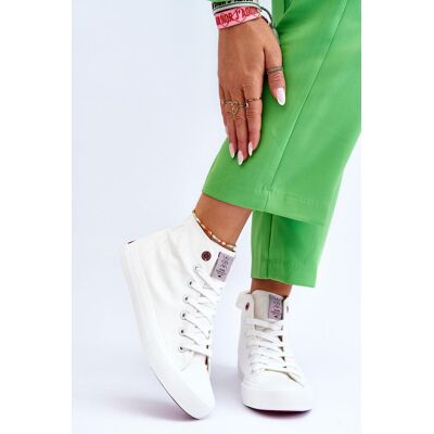 Damskie Klasyczne Wysokie Trampki Cross Jeans LL2R4086C Białe-38 Damskie Klasyczne Wysokie Trampki Cross Jeans LL2R4086C Białe-38