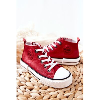 Dziecięce Wysokie Trampki BIG STAR II374005 Czerwone-33 Dziecięce Wysokie Trampki BIG STAR II374005 Czerwone-33