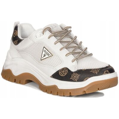 Guess Sneakersy Buty Damskie White Brown Biało - Brązowe Fljzy2fal12 R.39 Guess Sneakersy Buty Damskie White Brown Biało - Brązowe Fljzy2fal12 R.39