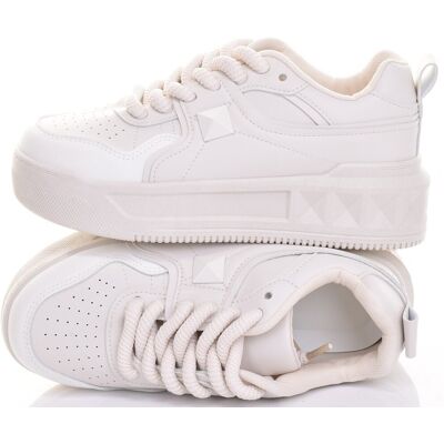 Inny producent KLASYCZNE DAMSKE SNEAKERSY BUTY SPORTOWE NA PLATFORMIE CASUAL BIAŁE Inny producent KLASYCZNE DAMSKE SNEAKERSY BUTY SPORTOWE NA PLATFORMIE CASUAL BIAŁE
