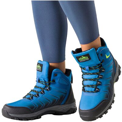 Niebieskie Buty Trekkingowe Damskie Softshell Na Bieżnikowanej Podeszwie Czarne Wstawki Sznurowane Carla Ey82939-1-40 Niebieskie Buty Trekkingowe Damskie Softshell Na Bieżnikowanej Podeszwie Czarne Wstawki Sznurowane Carla Ey82939-1-40