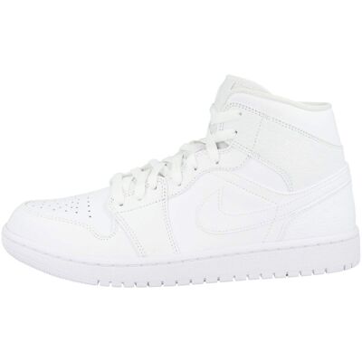 Nike Air Jordan 1 Mid – Męskie Buty Koszykarskie, Białe, Rozmiar 47 EU Nike Air Jordan 1 Mid – Męskie Buty Koszykarskie, Białe, Rozmiar 47 EU