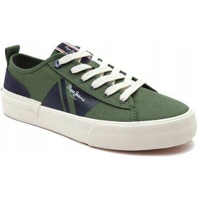 Pepe Jeans Allen Falg Męskie Buty Zielone Trampki Niskie Sznurowane 41 Awe Pepe Jeans Allen Falg Męskie Buty Zielone Trampki Niskie Sznurowane 41 Awe