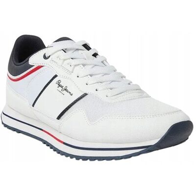 Pepe Jeans Tour Club Męskie Buty Białe Niskie Sportowe 42 Awe Pepe Jeans Tour Club Męskie Buty Białe Niskie Sportowe 42 Awe