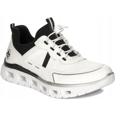 Rieker Sneakersy Półbuty Damskie White Combination Białe M6062-80 R.38 Rieker Sneakersy Półbuty Damskie White Combination Białe M6062-80 R.38