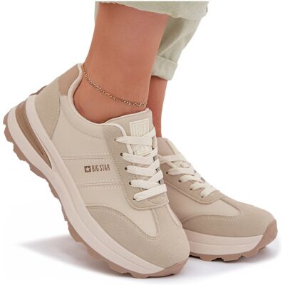 Sneakersy Buty Sportowe Damskie Big Star TT274876 HI-POLY SYSTEM Beżowe 41-38 Sneakersy Buty Sportowe Damskie Big Star TT274876 HI-POLY SYSTEM Beżowe 41-38