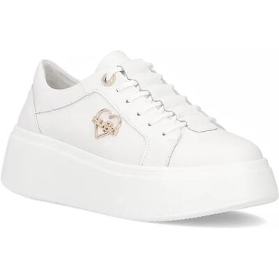 Sneakersy Damskie Całe Białe Filippo Dp6058/25 Na Platformie Skórzane-40 Sneakersy Damskie Całe Białe Filippo Dp6058/25 Na Platformie Skórzane-40