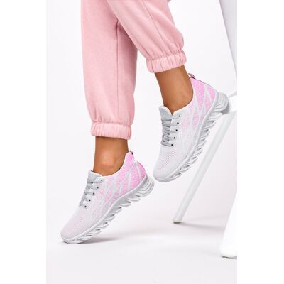 Szare sneakersy Casu buty sportowe sznurowane 12-3-22-GP/8-39 Szare sneakersy Casu buty sportowe sznurowane 12-3-22-GP/8-39