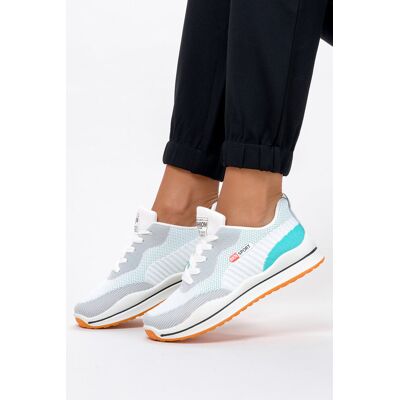 Szare sneakersy na platformie buty sportowe sznurowane Casu 10-11-21-G-36 Szare sneakersy na platformie buty sportowe sznurowane Casu 10-11-21-G-36