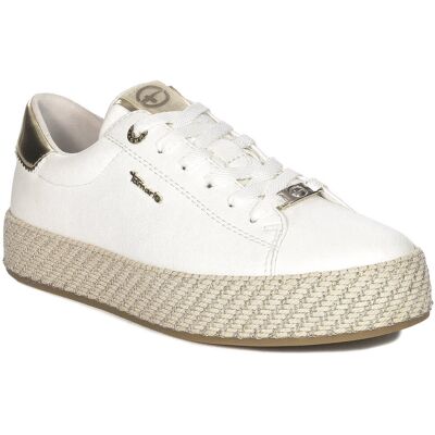 Tamaris Sneakersy Damskie Na Platformie White Gold Biało-Złote-36 Tamaris Sneakersy Damskie Na Platformie White Gold Biało-Złote-36