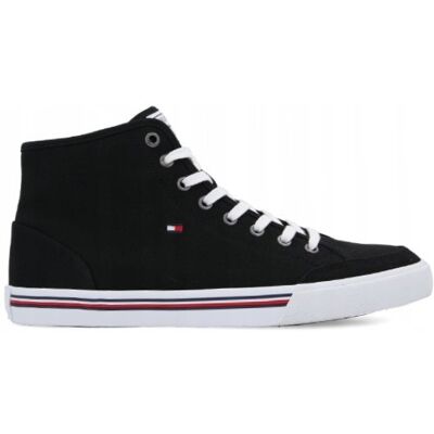 Wysokie trampki TOMMY HILFIGER czarne materiałowe r. 40 25 cm Wysokie trampki TOMMY HILFIGER czarne materiałowe r. 40 25 cm