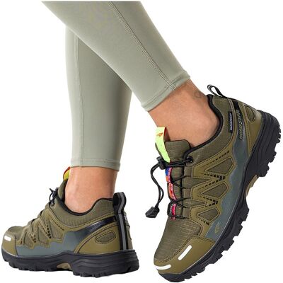 Zielone Buty Sportowe Trekkingowe Damskie Wodoodporne Na Bieżnikowanej Podeszwie Z Regulowaną Elastyczną Sznurówką Casu 7393-1d-41 Zielone Buty Sportowe Trekkingowe Damskie Wodoodporne Na Bieżnikowanej Podeszwie Z Regulowaną Elastyczną Sznurówką Casu 7393-1d-41