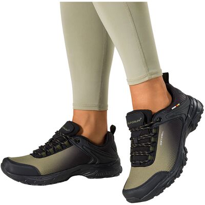 Zielone Buty Trekkingowe Damskie Buty Sportowe Softshell Na Bieżnikowanej Podeszwie Sznurowane Carla 8529-36 Zielone Buty Trekkingowe Damskie Buty Sportowe Softshell Na Bieżnikowanej Podeszwie Sznurowane Carla 8529-36