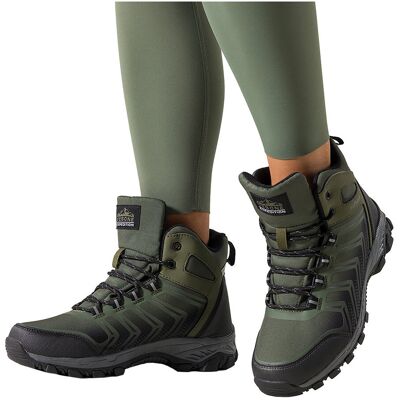Zielone Buty Trekkingowe Damskie Softshell Na Bieżnikowanej Podeszwie Czarne Wstawki Sznurowane Carla Ey82939-4-36 Zielone Buty Trekkingowe Damskie Softshell Na Bieżnikowanej Podeszwie Czarne Wstawki Sznurowane Carla Ey82939-4-36