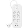 Belkin LISTWA ZASILAJĄCA 6-PORTS + 1XUSB-A/C 650J