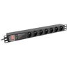 Lanberg, Listwa zasilająca, Rack Pdu Pro 19', 1u, 16a, 7x 230v Pl, 2m, Czarna, Pdu-pro-07e-0200-bk