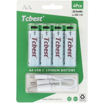 brak danych Akumulatorki AA R6 950 mAh 4 szt litowo-jonowy gniazdo Typ C + kabel USB A brak danych Akumulatorki AA R6 950 mAh 4 szt litowo-jonowy gniazdo Typ C + kabel USB A
