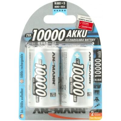 Ansmann Zestaw akumulatorów NiMH Rechargeable battery D / HR20 Typ 10000 (min. 9300 mAh) max 2 pcs. Ansmann Zestaw akumulatorów NiMH Rechargeable battery D / HR20 Typ 10000 (min. 9300 mAh) max 2 pcs.