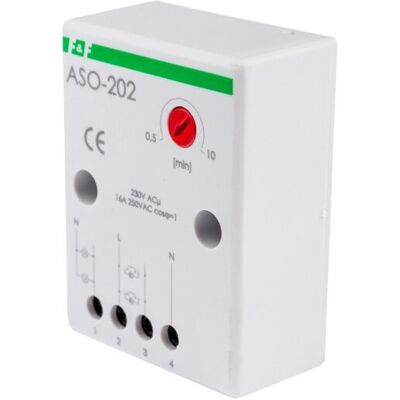 F&F Automat schodowy z przeciwblokadą 16A 0,5-10min 230V AC ASO-202 F&F Automat schodowy z przeciwblokadą 16A 0,5-10min 230V AC ASO-202