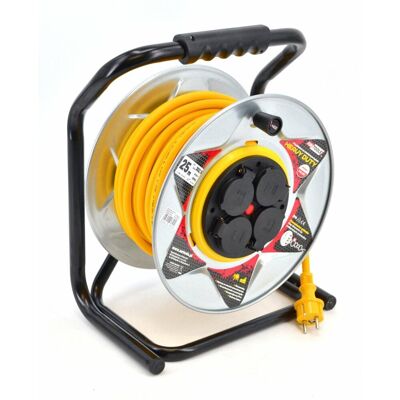 Awtools - Drum reel żółty heavy duty 25m - Extension reel Awtools - Drum reel żółty heavy duty 25m - Extension reel