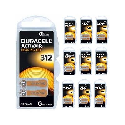 Bateria Słuchowa Duracell Da312 Activair 60szt Bateria Słuchowa Duracell Da312 Activair 60szt