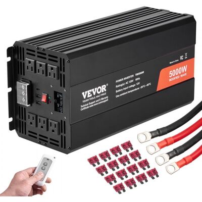 Vevor Falownik Przetwornica Inwerter Czysta Fala Sinusoidalna 5000 W Dc 12v Ac 120 V Vevor Falownik Przetwornica Inwerter Czysta Fala Sinusoidalna 5000 W Dc 12v Ac 120 V
