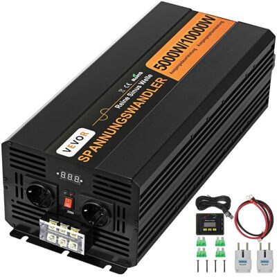 Vevor Falownik Solarny Sinusoidalny 5000 W 24v 230v Vevor Falownik Solarny Sinusoidalny 5000 W 24v 230v