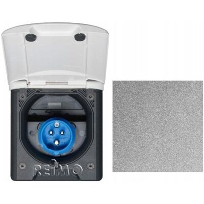 Bezmarkowe Gniazdo 230V CEE z magnetycznym zamknięciem - ciemnoszare (antracyt) Bezmarkowe Gniazdo 230V CEE z magnetycznym zamknięciem - ciemnoszare (antracyt)