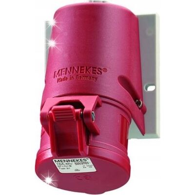 Inny producent Gniazdo naścienne 1-częściowe 32A 5p 6h 400V IP44 zaciski bezśrubowe MEN32 Inny producent Gniazdo naścienne 1-częściowe 32A 5p 6h 400V IP44 zaciski bezśrubowe MEN32